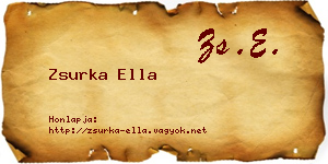 Zsurka Ella névjegykártya